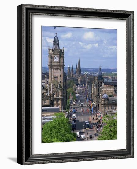City Skyline and High Level View over Princes Street, City Centre, Edinburgh, Lothian, Scotland, UK-Neale Clarke-Framed Photographic Print