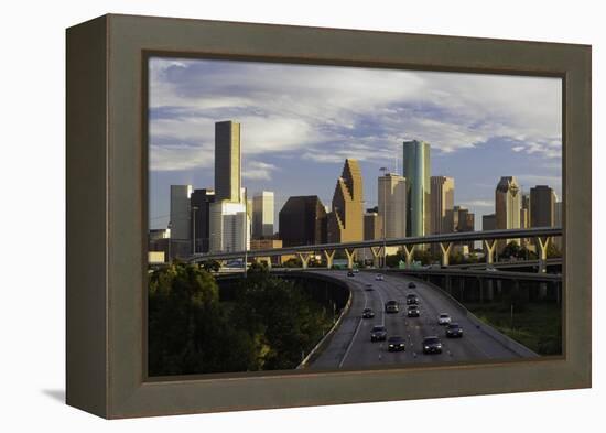 City Skyline and Interstate, Houston, Texas, United States of America, North America-Gavin-Framed Premier Image Canvas