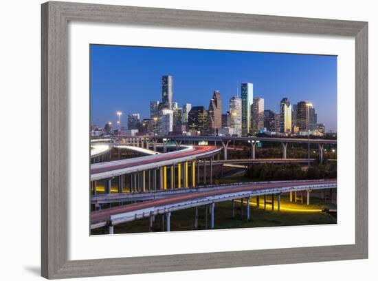 City Skyline and Interstate, Houston, Texas, Usa-Gavin Hellier-Framed Photographic Print