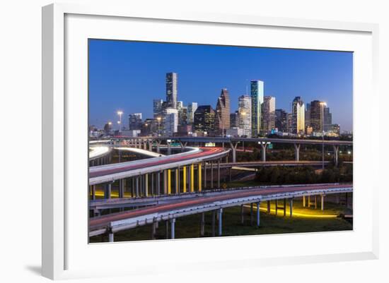 City Skyline and Interstate, Houston, Texas, Usa-Gavin Hellier-Framed Photographic Print