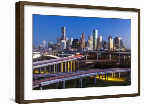 City Skyline and Interstate, Houston, Texas, Usa-Gavin Hellier-Framed Photographic Print