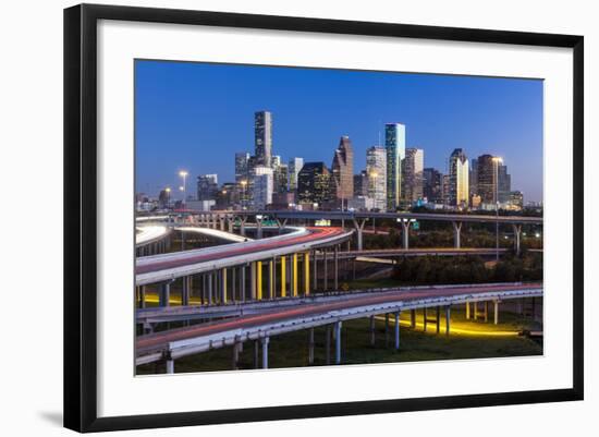 City Skyline and Interstate, Houston, Texas, Usa-Gavin Hellier-Framed Photographic Print