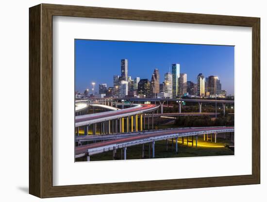 City Skyline and Interstate, Houston, Texas, Usa-Gavin Hellier-Framed Photographic Print