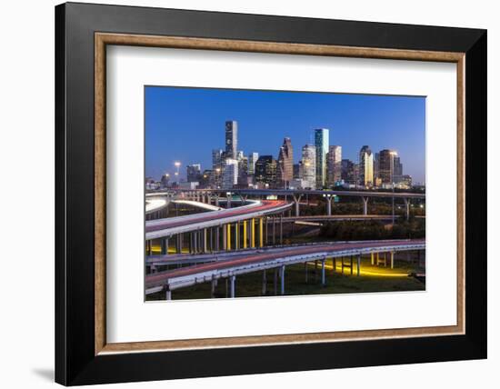 City Skyline and Interstate, Houston, Texas, Usa-Gavin Hellier-Framed Photographic Print