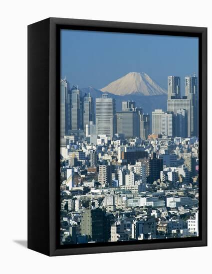 City Skyline and Mount Fuji, Tokyo, Honshu, Japan-Steve Vidler-Framed Premier Image Canvas