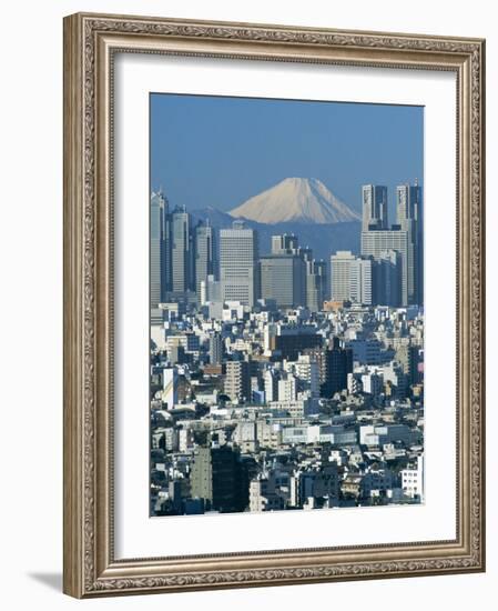 City Skyline and Mount Fuji, Tokyo, Honshu, Japan-Steve Vidler-Framed Photographic Print