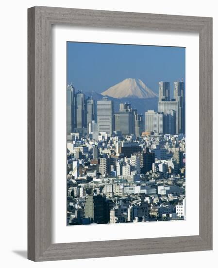 City Skyline and Mount Fuji, Tokyo, Honshu, Japan-Steve Vidler-Framed Photographic Print