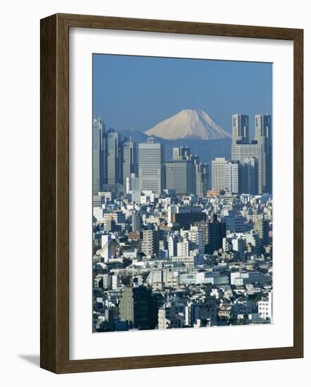 City Skyline and Mount Fuji, Tokyo, Honshu, Japan-Steve Vidler-Framed Photographic Print