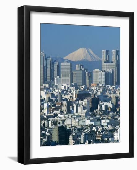 City Skyline and Mount Fuji, Tokyo, Honshu, Japan-Steve Vidler-Framed Photographic Print