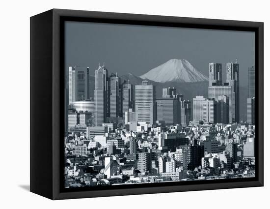 City Skyline and Mount Fuji, Tokyo, Honshu, Japan-Steve Vidler-Framed Premier Image Canvas