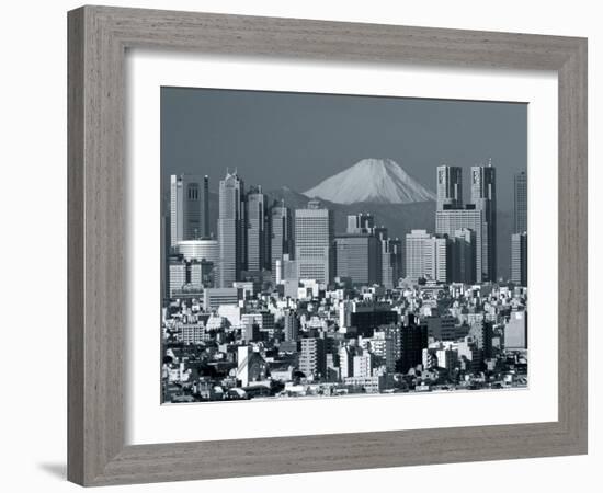 City Skyline and Mount Fuji, Tokyo, Honshu, Japan-Steve Vidler-Framed Photographic Print