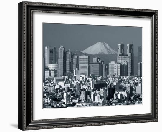 City Skyline and Mount Fuji, Tokyo, Honshu, Japan-Steve Vidler-Framed Photographic Print
