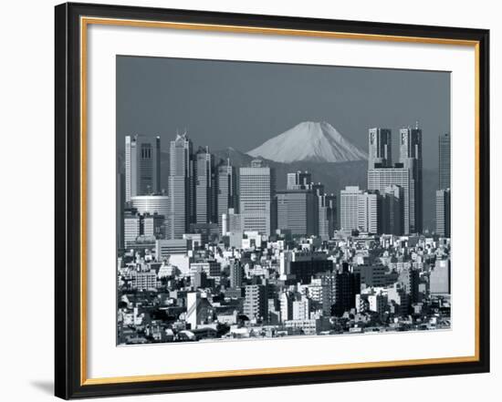 City Skyline and Mount Fuji, Tokyo, Honshu, Japan-Steve Vidler-Framed Photographic Print