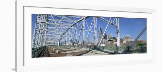 City Skyline and New Pedestrian Bridge, Nashville, Tennessee, United States of America-Gavin Hellier-Framed Photographic Print