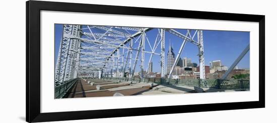 City Skyline and New Pedestrian Bridge, Nashville, Tennessee, United States of America-Gavin Hellier-Framed Photographic Print