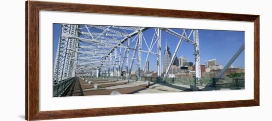 City Skyline and New Pedestrian Bridge, Nashville, Tennessee, United States of America-Gavin Hellier-Framed Photographic Print