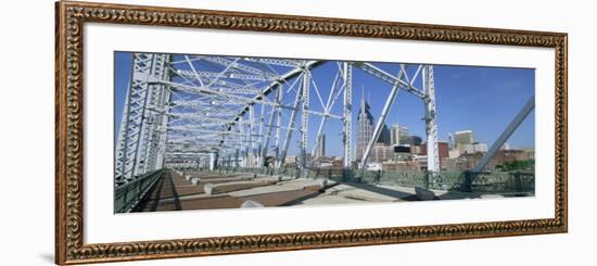 City Skyline and New Pedestrian Bridge, Nashville, Tennessee, United States of America-Gavin Hellier-Framed Photographic Print