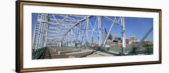 City Skyline and New Pedestrian Bridge, Nashville, Tennessee, United States of America-Gavin Hellier-Framed Photographic Print