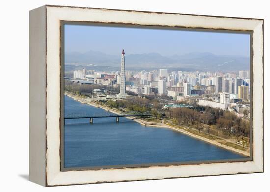 City Skyline and the Juche Tower, Pyongyang, Democratic People's Republic of Korea (DPRK), N. Korea-Gavin Hellier-Framed Premier Image Canvas