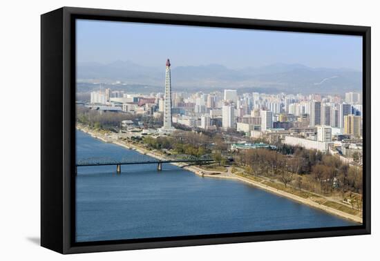 City Skyline and the Juche Tower, Pyongyang, Democratic People's Republic of Korea (DPRK), N. Korea-Gavin Hellier-Framed Premier Image Canvas