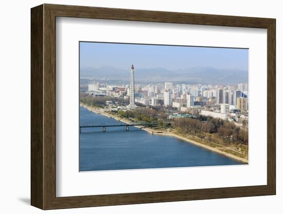 City Skyline and the Juche Tower, Pyongyang, Democratic People's Republic of Korea (DPRK), N. Korea-Gavin Hellier-Framed Photographic Print