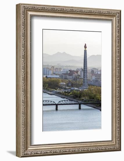 City Skyline and the Juche Tower, Pyongyang, Democratic People's Republic of Korea (DPRK), N. Korea-Gavin Hellier-Framed Photographic Print