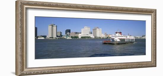 City Skyline and the Mississippi River, New Orleans, Louisiana, United States of America-Gavin Hellier-Framed Photographic Print