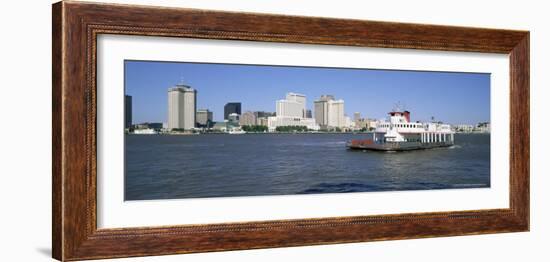 City Skyline and the Mississippi River, New Orleans, Louisiana, United States of America-Gavin Hellier-Framed Photographic Print