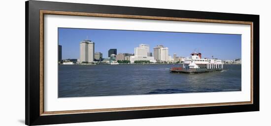 City Skyline and the Mississippi River, New Orleans, Louisiana, United States of America-Gavin Hellier-Framed Photographic Print