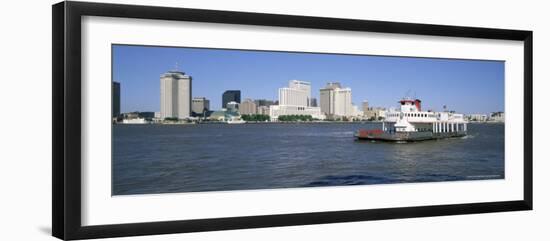 City Skyline and the Mississippi River, New Orleans, Louisiana, United States of America-Gavin Hellier-Framed Photographic Print