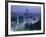 City Skyline and the Moskva River at Dusk, Moscow, Russia-Charles Bowman-Framed Photographic Print