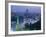 City Skyline and the Moskva River at Dusk, Moscow, Russia-Charles Bowman-Framed Photographic Print