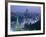 City Skyline and the Moskva River at Dusk, Moscow, Russia-Charles Bowman-Framed Photographic Print