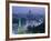 City Skyline and the Moskva River at Dusk, Moscow, Russia-Charles Bowman-Framed Photographic Print