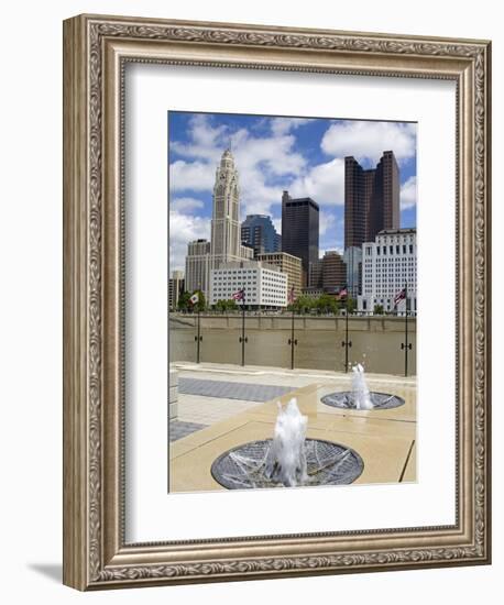 City Skyline and the Scioto River, Columbus, Ohio, United States of America, North America-Richard Cummins-Framed Photographic Print