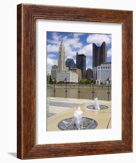 City Skyline and the Scioto River, Columbus, Ohio, United States of America, North America-Richard Cummins-Framed Photographic Print