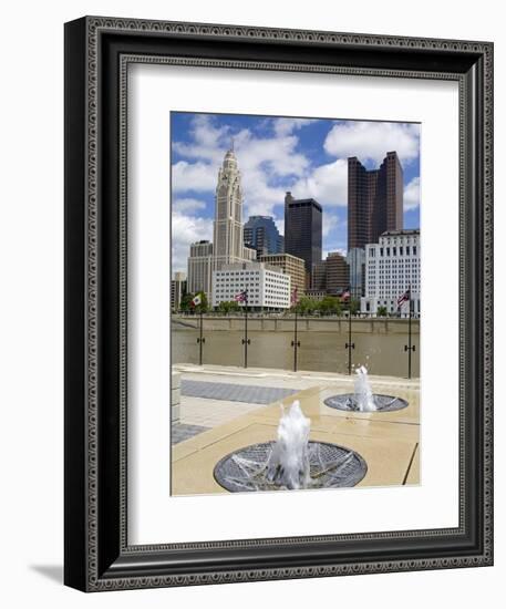 City Skyline and the Scioto River, Columbus, Ohio, United States of America, North America-Richard Cummins-Framed Photographic Print