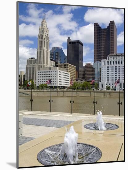 City Skyline and the Scioto River, Columbus, Ohio, United States of America, North America-Richard Cummins-Mounted Photographic Print