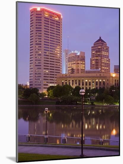 City Skyline and the Scioto River, Columbus, Ohio, United States of America, North America-Richard Cummins-Mounted Photographic Print