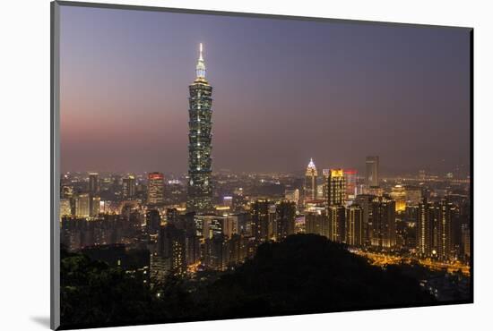 City Skyline at Dusk, Taipei, Taiwan-Paul Souders-Mounted Photographic Print