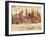 City Skyline at Dusk-Albena Hristova-Framed Art Print