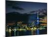 City Skyline at Night, Auckland, North Island, New Zealand, Pacific-Neale Clarke-Mounted Photographic Print