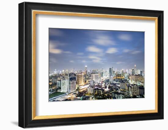 City Skyline at Night, Bangkok, Thailand, Southeast Asia, Asia-Alex Robinson-Framed Photographic Print