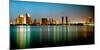 City Skyline at Night, San Diego, California, USA-null-Mounted Photographic Print