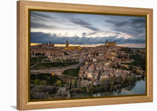 City Skyline at Sunset, Toledo, Castile La Mancha, Spain-Stefano Politi Markovina-Framed Premier Image Canvas