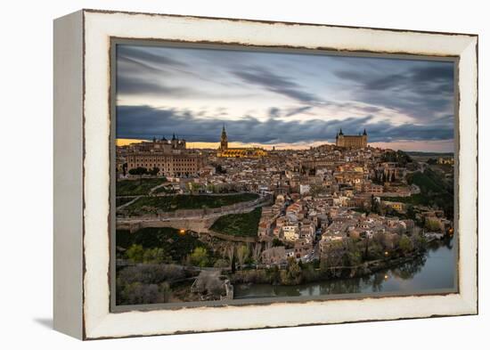 City Skyline at Sunset, Toledo, Castile La Mancha, Spain-Stefano Politi Markovina-Framed Premier Image Canvas