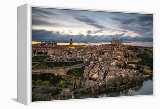 City Skyline at Sunset, Toledo, Castile La Mancha, Spain-Stefano Politi Markovina-Framed Premier Image Canvas