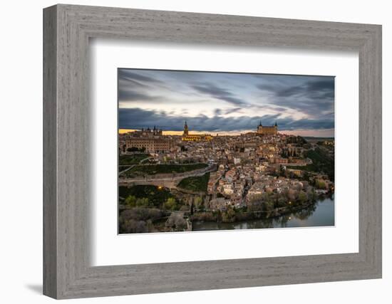 City Skyline at Sunset, Toledo, Castile La Mancha, Spain-Stefano Politi Markovina-Framed Photographic Print