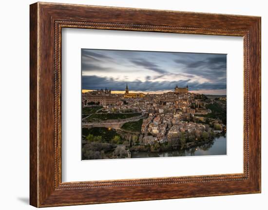 City Skyline at Sunset, Toledo, Castile La Mancha, Spain-Stefano Politi Markovina-Framed Photographic Print