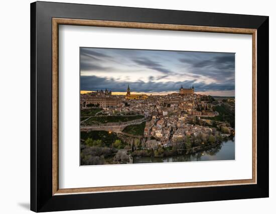 City Skyline at Sunset, Toledo, Castile La Mancha, Spain-Stefano Politi Markovina-Framed Photographic Print